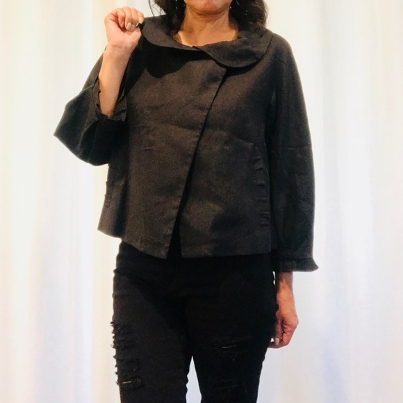 Rebecca Taylor Black Crop Jacket - Picture 2 of 5